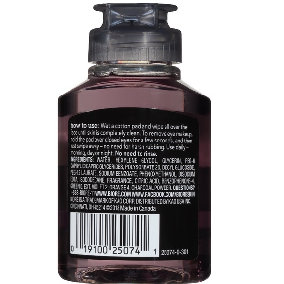 Biore Charcoal Cleaning Micellar Water Squeeze Bottle - Picture 2 of 5